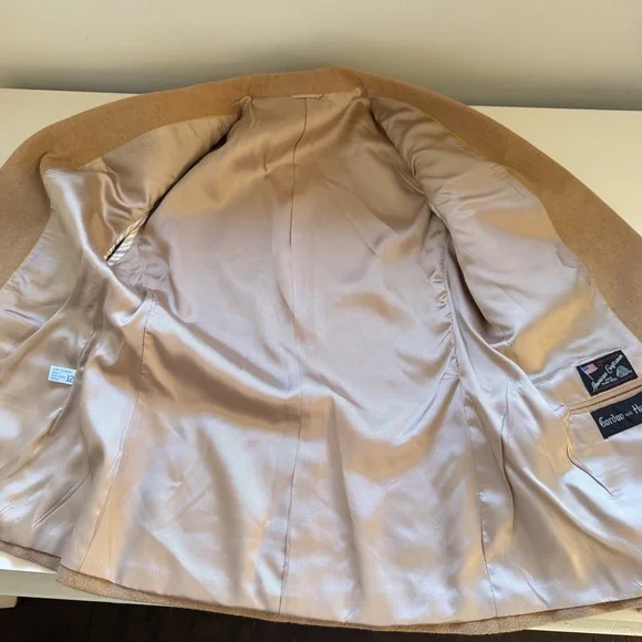 Vintage Wool Blazer Camel Size Medium Lined Classic Academia Old Money Preppy - Picture 10 of 11